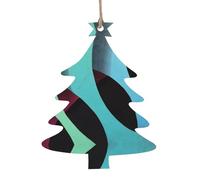SATUSA Colorful World Lot de 6 décorations en bois personnalisées pour sapin de Noël 1er Noël