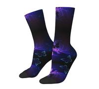 SATUSA Fond Avec Papillons de Nuit Imprimé 3D Nouveauté Chaussettes Unisexe Deluxe Personnalité Chaussettes Courtes Chaussettes 40-42cm, blanc, Taille unique