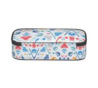 SATUSA Hockey Elements Trousse à crayons à plusieurs couches avec impression créative à motifs créatifs - Polyvalente, durable et compacte en tissu Oxford