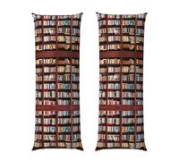 SATUSA Housse de coussin imprimée de livres 50,8 x 152,4 cm, taie d'oreiller longue avec fermeture éclair