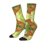SATUSA Lapin Love Print 3D Nouveauté Chaussettes Unisexe Personnalité Deluxe Chaussettes Courtes Chaussettes 40-42 cm, blanc, Taille unique