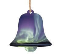 SATUSA Lot de 6 décorations de sapin de Noël en bois avec impression aurore personnalisable