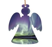 SATUSA Lot de 6 décorations de sapin de Noël en bois avec impression aurore personnalisable