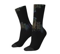 SATUSA Night Building Print 3D Nouveauté Chaussettes Unisexe Personnalité Deluxe Chaussettes Courtes Chaussettes 40-42 cm, blanc, Taille unique