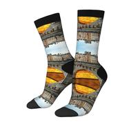 SATUSA Paysage Paris Imprimer 3D Nouveauté Chaussettes Unisexe Personnalité Deluxe Chaussettes Courtes Chaussettes 40-42cm, 3 noir, Taille unique