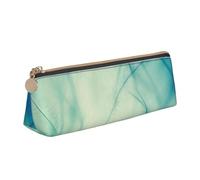 SATUSA Plumage of Bird Closeup Print Triangulaire PU Leather Pencil Case School Stationery Makeup Bag Teenagers Pencil Pouch, blanc, Taille unique, Trousse de beauté
