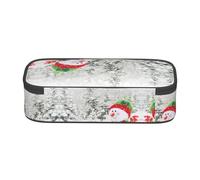 SATUSA Trousse à crayons à plusieurs couches avec impression Merry Christmas - Polyvalente, durable et compacte en tissu Oxford