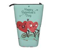 SATUSA Trousse à crayons télescopique avec inscription « Two Hearts Fall in Love On Bicycle »