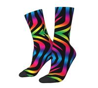 SATUSA Zèbre Imprimé 3D Nouveauté Chaussettes Unisexe Deluxe Personnalité Chaussettes Courtes Chaussettes 40-42cm, blanc, Taille unique