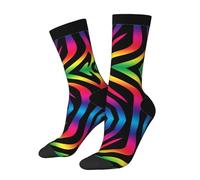 SATUSA Zèbre Imprimé 3D Nouveauté Chaussettes Unisexe Deluxe Personnalité Chaussettes Courtes Chaussettes 40-42cm, 3 noir, Taille unique