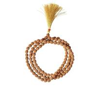 SATVIK Lot de 108 perles de 8 mm 5 Mukhi Pathariya Rudraksha Mala - Perles de prière semi-pathariya Rudraksha marron naturel authentique pour la méditation spirituelle, chant japonais, malai