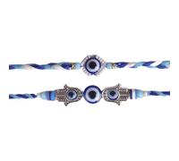 SATVIK Lot de 2 Rakhi pour frère avec plaque Roli Chawal, carte de vœux, autocollants Ram Sita | Rakhi pour homme, Bhatija, Bhaiya | Cadeau Raksha Bandhan | Fil Rakhdi traditionnel, taille unique