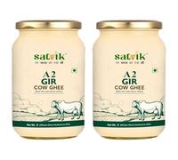 Satvik Pure Ghee Lot de 2 Gir Ghee A2 Gir de vache à partir de la méthode védique Bilona | Bilona Ghee | A2 Vache Desi Ghee 1 litre
