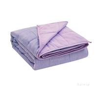 Satwip Cooling Weighted Blanket 15 lbs Cool Moire Jersey Bed Blanket Twin Size for Hot Sleeper with Soft Breathable Sanded, 48 x 72 inches, Purple