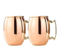 SATYA EXPORTS Lot de 2 tasses en cuivre avec poignée en laiton