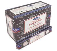 Satya Bâtonnets d'encens Black Opium – Lot de 12 boîtes de 15 g