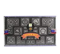 Satya Lot de 12 packs de bâtonnets d'encens (SUPER HIT) de 15 g
