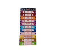 Satya Lot de 12 Paquets d'encens de 15 g Comprenant : Nag, Super Hit, Oodh, Positive Vibes, Namaste, Champa, Opium, Reiki, Spiritual Healing, Karma, Ayurveda Traditionnel et méditation, Bois,