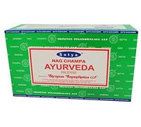 Satya Nag Champa Lot de 12 bâtonnets d’encens 15 g, AYURVEDA