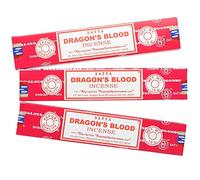 Satya Bâtonnets d'encens Nag Champa Sang de dragon Rouge - Lot de 3 paquets