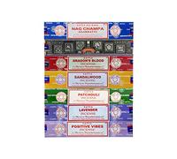Satya Nag Champa Incense Gift Set, Super Hit, Dragon's Blood, Sandalwood, Patchouli, Lavender, Positive Vibes, 15 g , lot 7