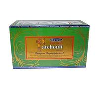 Satya Nag Champa Lot de 12 boîtes de 15 g de bâtons d'encens patchouli naturel 180 g au total