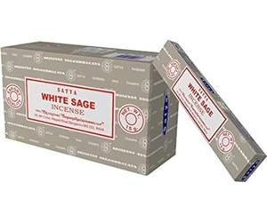 Satya Nag Champa Lot de 12 paquets de bâtonnets d'encens - Sauge blanche - 15 g