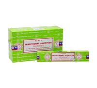 Satya Nag Champa Lot de 12 paquets de bâtons d'encens traditionnel ayurvéda 100 % naturel faits à la main pour soulager le stress, la décoration spirituelle, l'estompage et la méditation