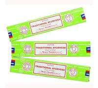 Satya Nag Champa Lot de 3 boîtes de bâtonnets d'encens traditionnels Ayurveda