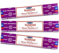 Satya Nag Champa Sunrise Lot de 3 paquets de bâtons d'encens 100 % naturels faits à la main pour soulager le stress, la décoration spirituelle, l'estompage et la méditation