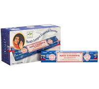 Satya Nagchampa (BNG) Lot de 12 bâtons d'encens pour méditation, yoga, relaxation, guérison et positivité (certifié vert)