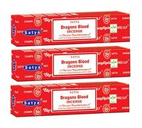 Satya Sai Baba Nag Champa Lot de 3 boîtes de bâtonnets d'encens Nag Champa Agarbatti Sang de dragon 15 g