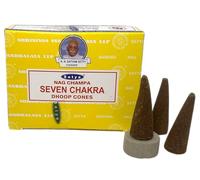Satya Seven Chakra Lot de 12 cônes d'encens 7 chakras HOSTENATURA