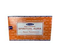 Satya Spiritual Aura Lot de 240 bâtons d'encens - Parfum éthéré pour nettoyage et protection de l'aura (12 x 20)