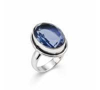 SATYAVIE JEWELLERY Bague en argent sterling 925 - Fait à la main avec pierre précieuse ovale à facettes - Bague artisanale pour femme, pierre de naissance, cadeau d'anniversaire