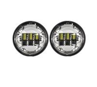 SAUANMNKTP Ensemble De Phare De Moto Pour Moto Classic Road King Et Pour Dyna Lot De 2 Feux Antibrouillard LED 4,5 Pouces(2pcs silver)