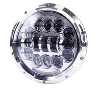 SAUANMNKTP Ensemble De Phare De Moto Pour Touring Road King Pour Street Glide Accessoires Avant H4 À LED Rond De 90W 7 Pouces Pour Moto(Chrome)