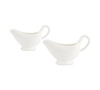 Sauce à la dinde 2 pièces Saucière en céramique Saucière Bateau Saucière avec poignée Sauce Verseur Verseur pour Salade, Condiment, Lait, Café, Crèmes à Café (couleur : blanc 2, taille : 15 x 4 cm)