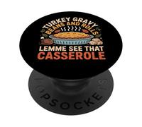 Sauce à la Dinde et Petits Pains Casserole drôle Thanksgiving PopSockets PopGrip Adhésif