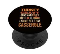 Sauce à la Dinde et Petits Pains Casserole drôle Thanksgiving PopSockets PopGrip Adhésif