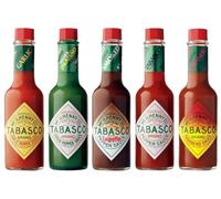 Sauce au piment Tabasco 60 ml - Lot de 5 saveurs | Rouge | Verte | Habanero | Chipotle | Ail