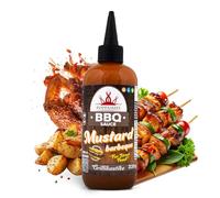 Sauce barbecue Poppamies à la moutarde et au barbecue - Mélange onctueux et savoureux, parfait pour le porc effiloché et la cuisine de rue - Sans gluten, végétalien - 335 g