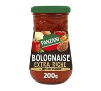 Sauce bolognaise extra riche avec 30% de viande en plus, 200g - Préparation généreuse à base de tomates mûries au soleil et viande française pour pâtes - Lot de 4