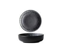 Sauce Dishes, Round Ceramic Side Dish Set, Small Seasoning Soy Dipping Bowl Plate for Seasoning, Appetizer, Vinegar, Ketchup(Black and white)