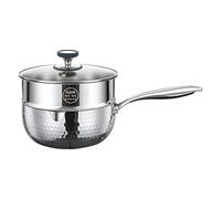 Sauce Pan with Lid, Multi Function Cooking Pot, Stainless Steel with Handle and Pour Spout, Steamer Compatible Kitchen Cookware, Sturdy Induction Safe Saucepan for Frying Boiling and Simmering Meals