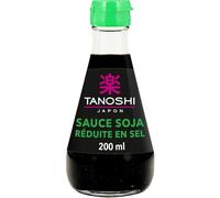 Sauce soja réduite en sel pour cuisiner sainement - TANOSHI, 45% de sel en moins, flacon en verre de 20 cl, saveur authentique du Japon - Lot de 3