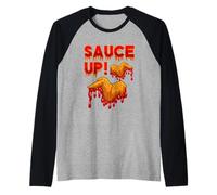 Sauce Up and Eat Chicken Wing Food Wing Wing Wing Manche Raglan