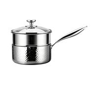 Saucepan Stainless Steel Saucepan, Non Stick Cookware, Uncoated Lid Tool for Daily Use, Compact Cooking Accessory 16cm, Sturdy Culinary Equipment, for Home Kitchen Frying Simmering Boiling Soup Sauce