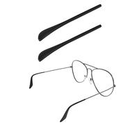 Saucer Chaussettes de rechange en caoutchouc compatibles avec Ray-Ban Aviator RB3025 | RB3044 | RB3362 | RB3026 Verre, 1 paire - Noir, Taille unique