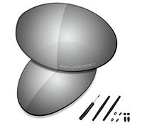 Saucer Kit de verres de rechange et caoutchouc pour lunettes de soleil Oakley Romeo 1, (High Defense - Métal chromé polarisé.), Taille unique